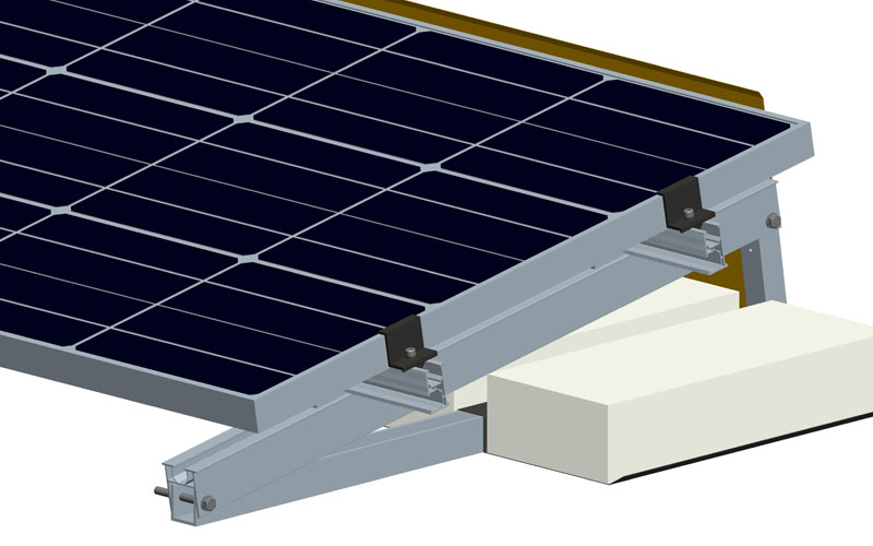 Concrete flat roof solar mounting