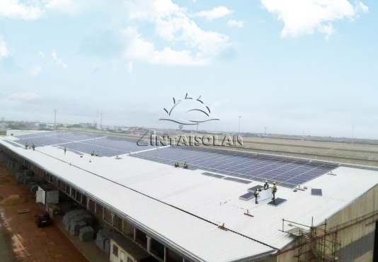 Rooftop solar plant in Africa utilized Antaisolar railless solar mounting system 