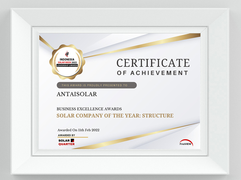 Antai was awarded “Solar Company of the Year: Structure” at the ceremony of Indonesia Solar Week 2022
